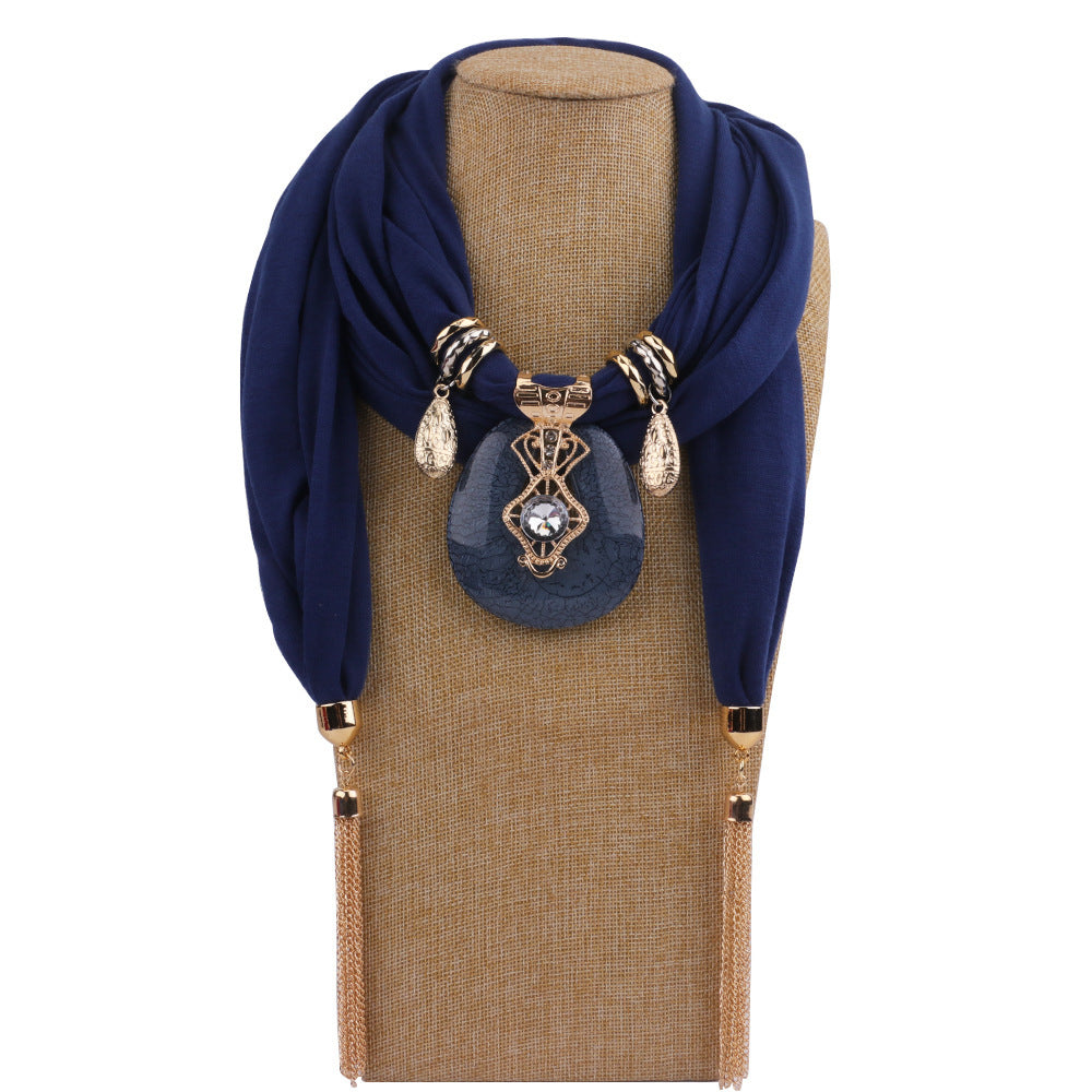 Round Chain Fringe Pendant Scarf Shawl Scarf Jewelry