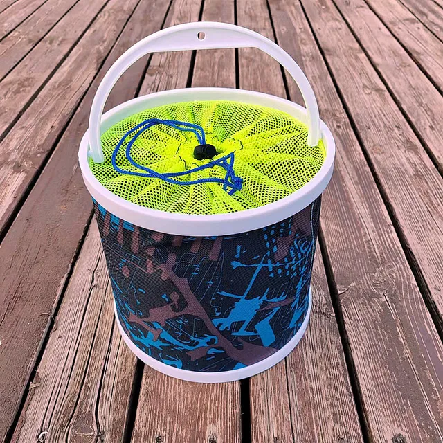 Portable Outdoor Travel Collapsible Bait Fish Bucket Bag