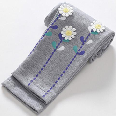 Spring And Autumn Little Girl Bottoming Zipper Pants For Outer Wear