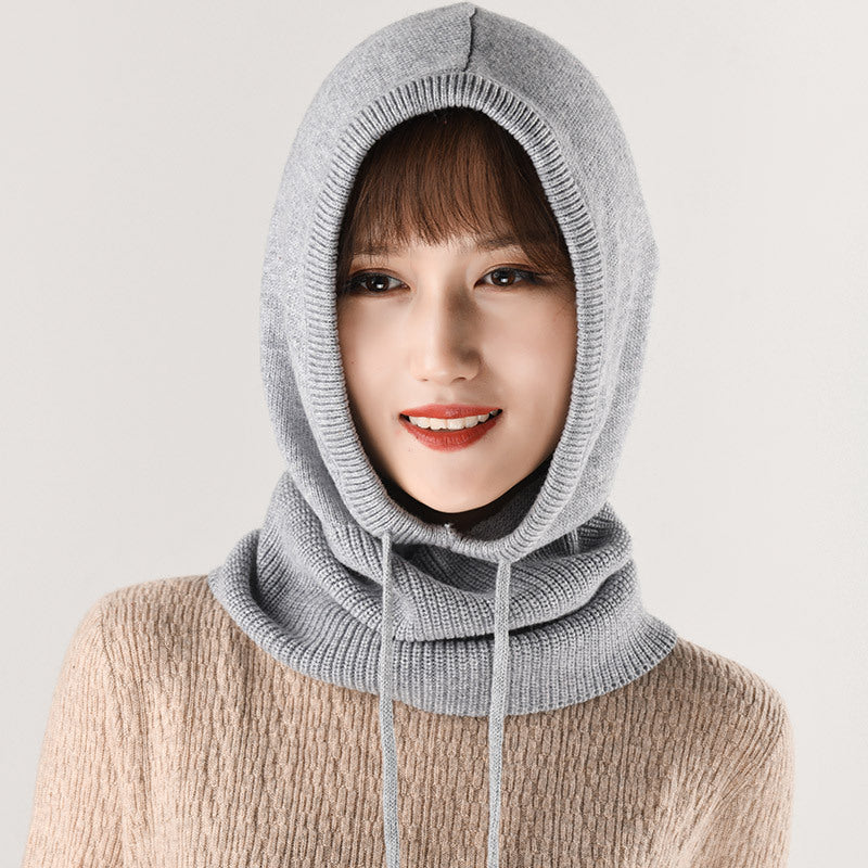 Ear Knit Wool Scarf Bib Women Pullover