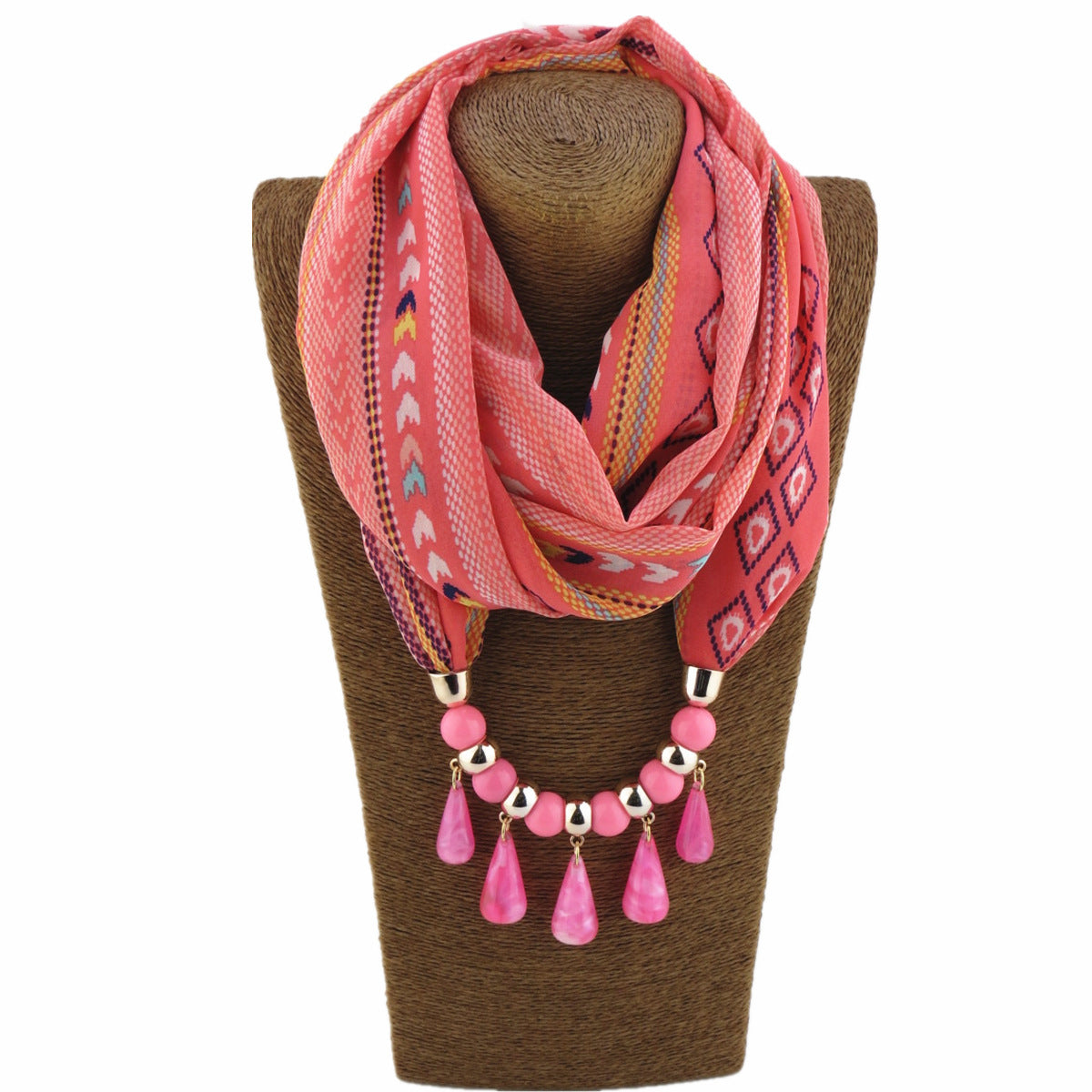 Acrylic Water Drop Beads Necklace Pendant Women's Jewelry Scarf