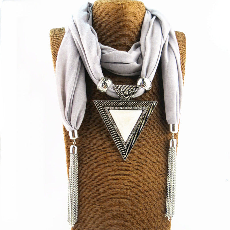 Round Chain Fringe Pendant Scarf Shawl Scarf Jewelry