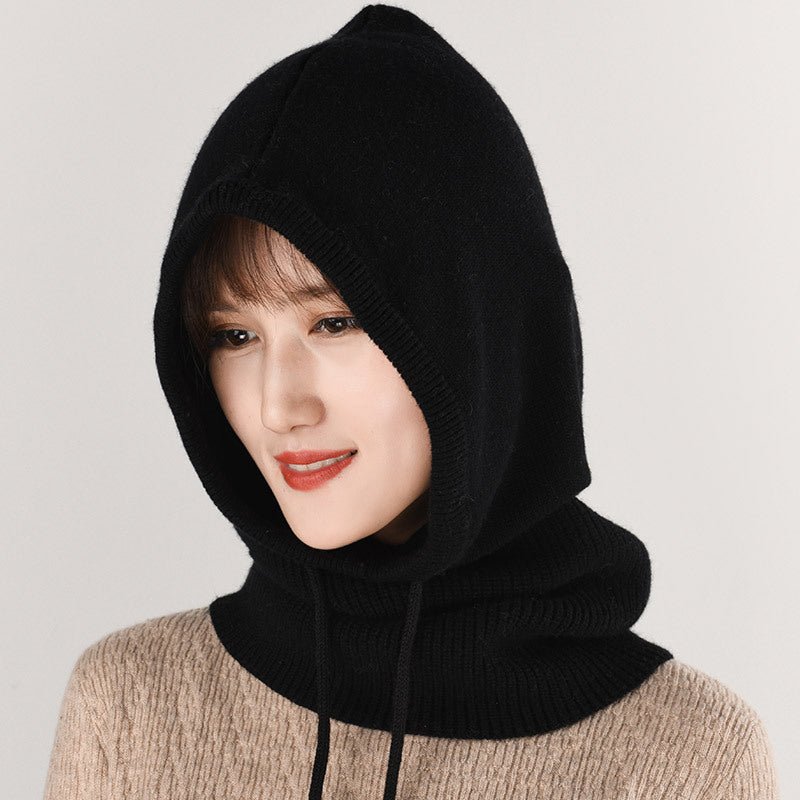 Ear Knit Wool Scarf Bib Women Pullover