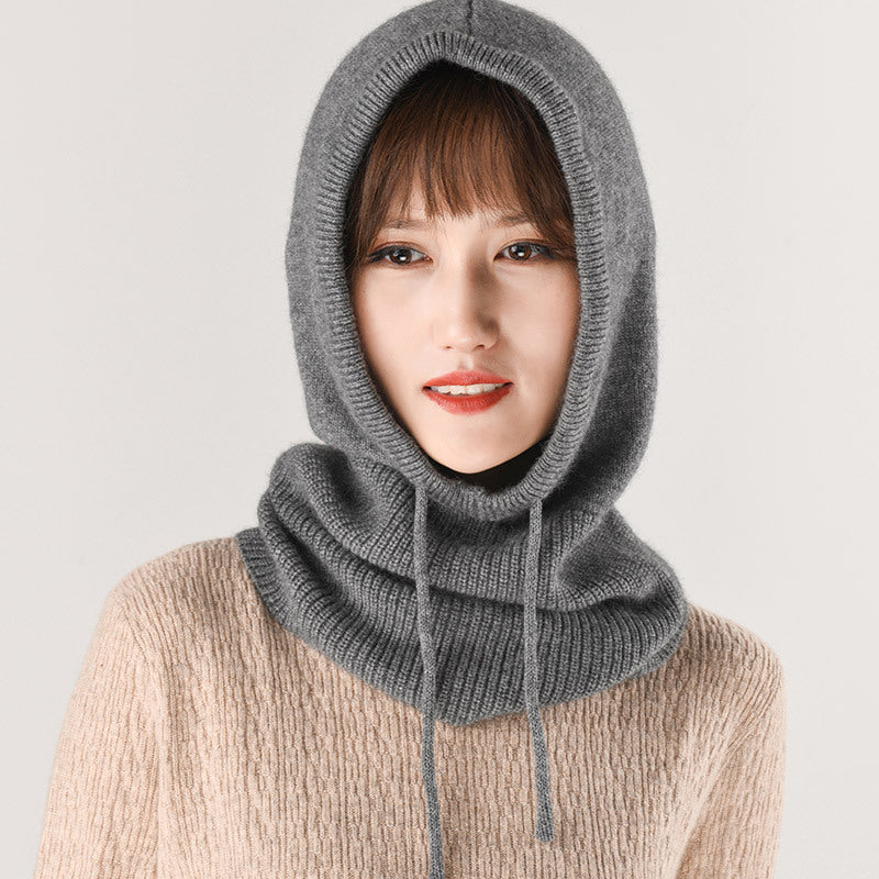 Ear Knit Wool Scarf Bib Women Pullover