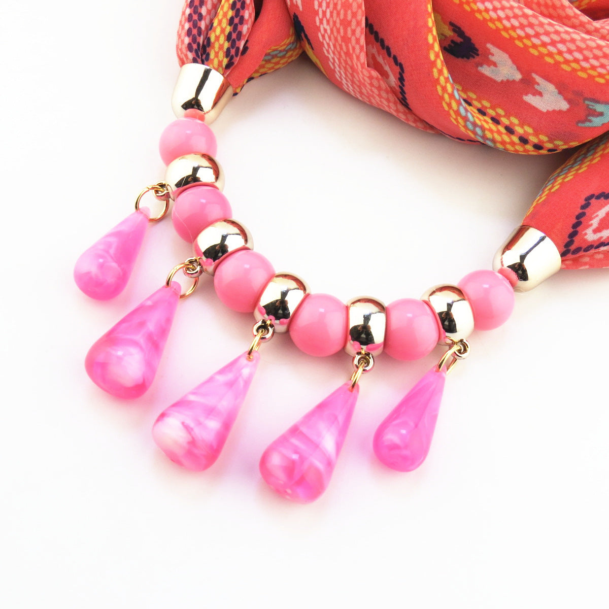 Acrylic Water Drop Beads Necklace Pendant Women's Jewelry Scarf