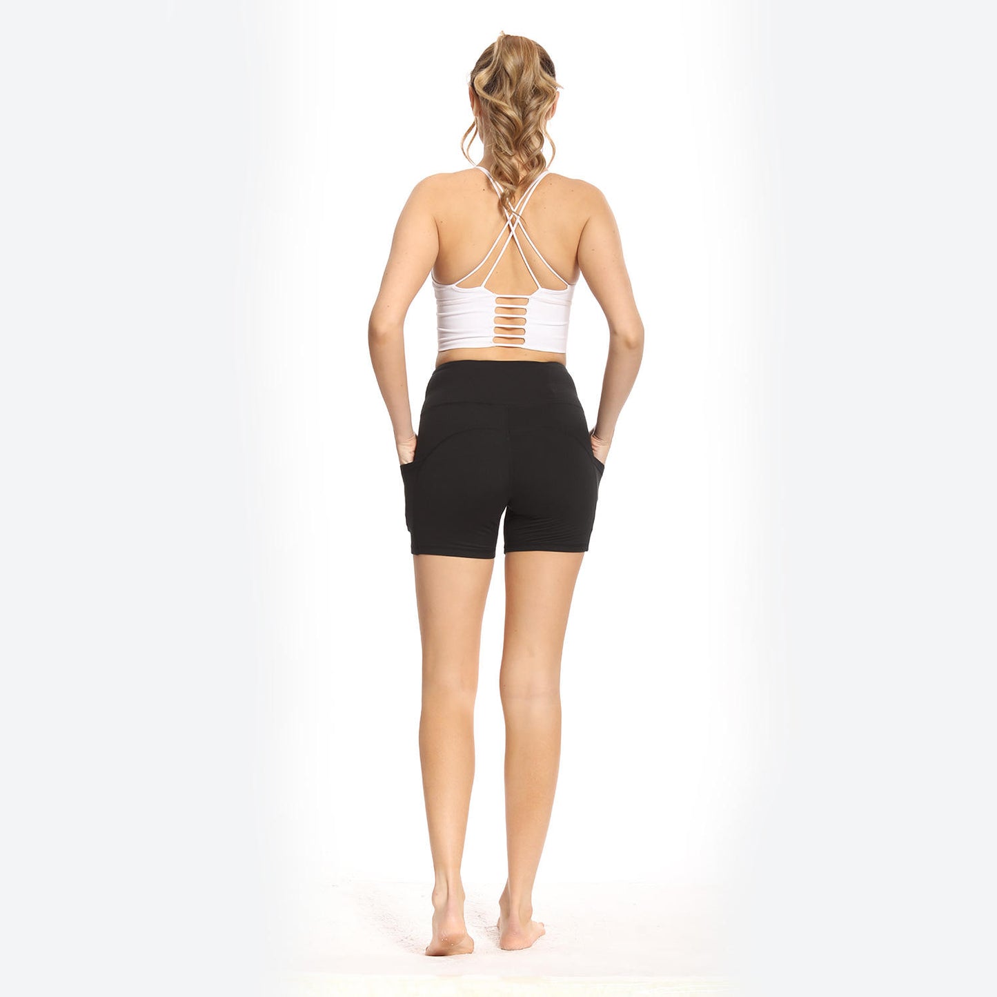 Yoga Sexy Casual Shorts Custom Logo Cycling Solid Color Bike Gym High Waist Breathable Shorts
