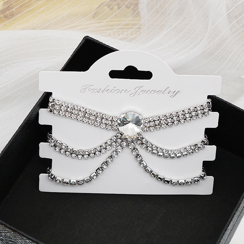 Crystal fringe anklet fashion exaggerated rhinestone anklet