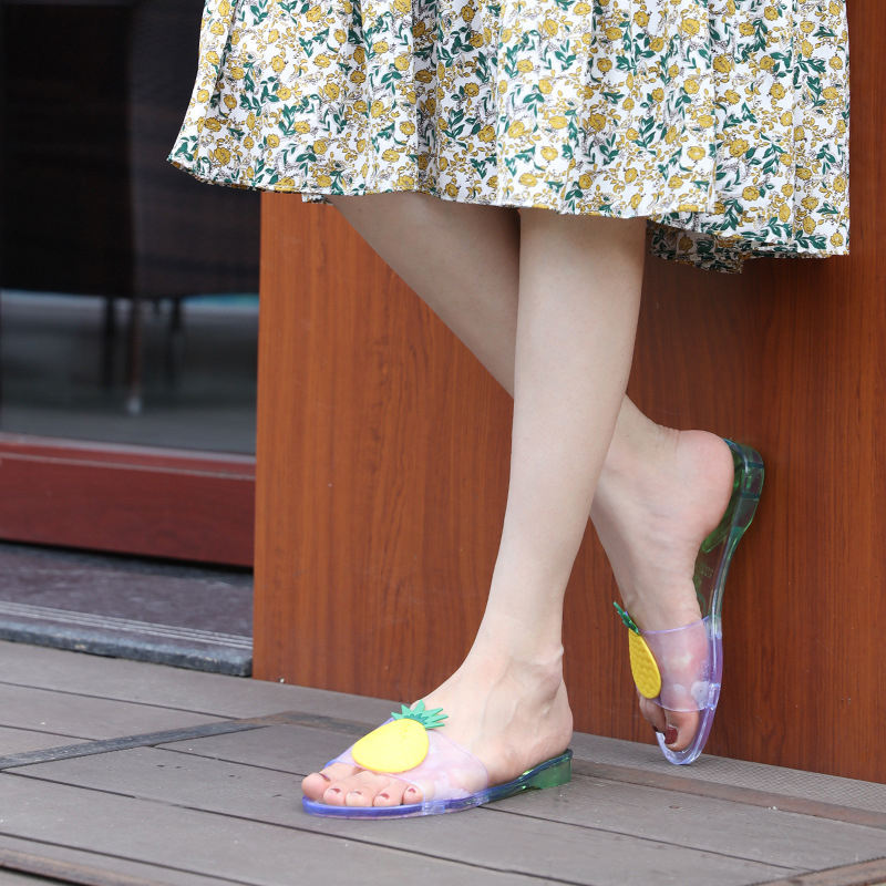 Jelly shoes plastic fruit sandal comfortable flat heel beach slippers slippers for women