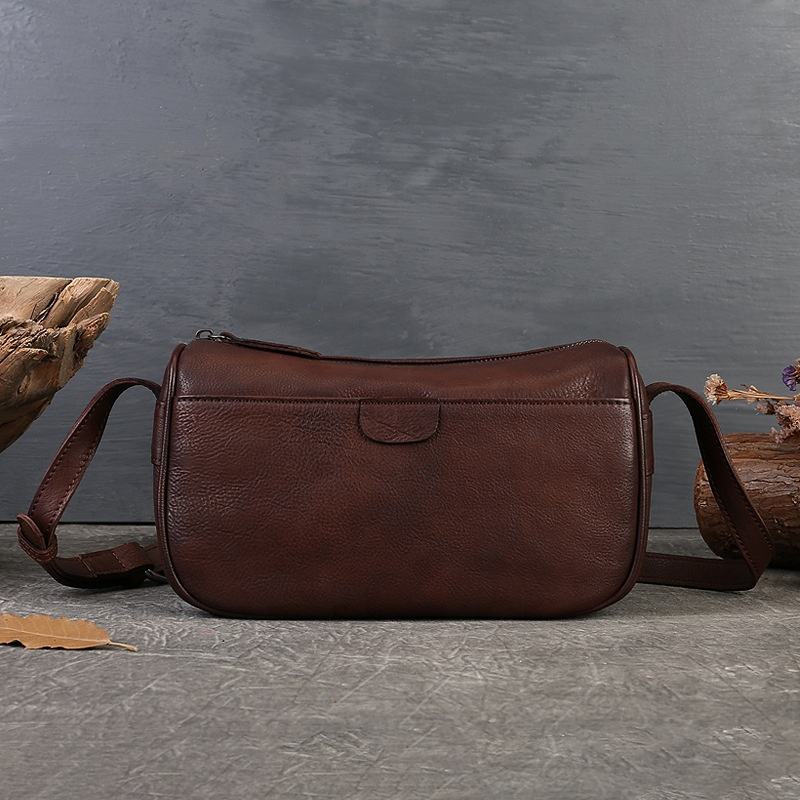 Handmade Cowhide Bag Genuine Leather Women's High-End Niche Shoulder