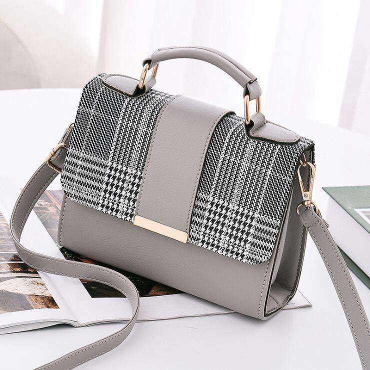 Hot sale leather small square women hot tide wholesale fashion plaid handbag single shoulder bag