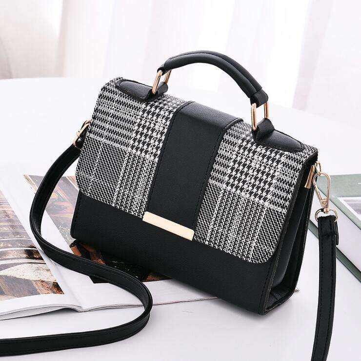 Hot sale leather small square women hot tide wholesale fashion plaid handbag single shoulder bag