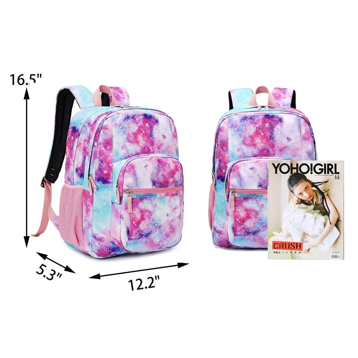 Waterproof Travel Zip Backpack Women's Casual Backpack Large capacity student school bag