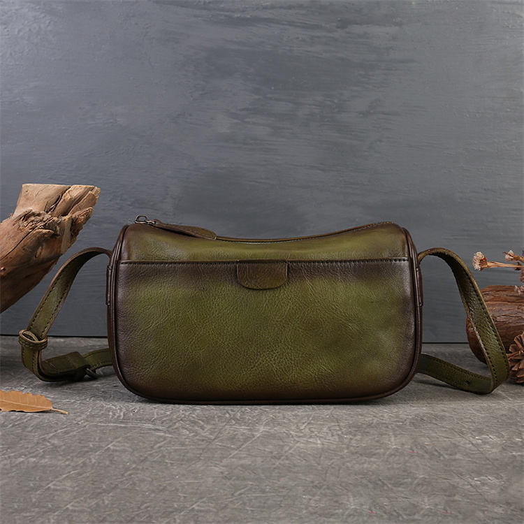 Handmade Cowhide Bag Genuine Leather Women's High-End Niche Shoulder