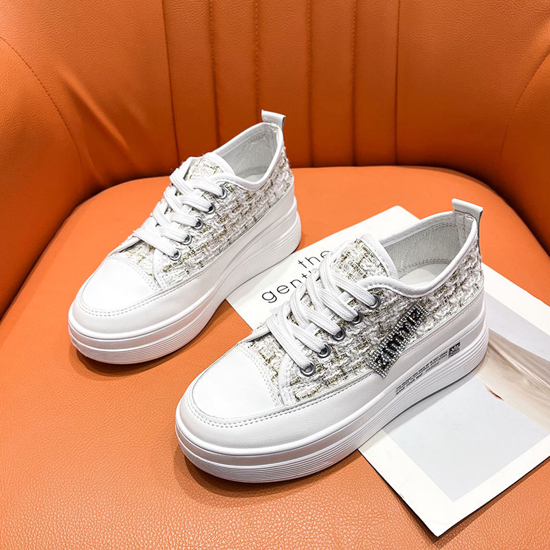 Woman height increasing walking style canvas shoes for women shoes