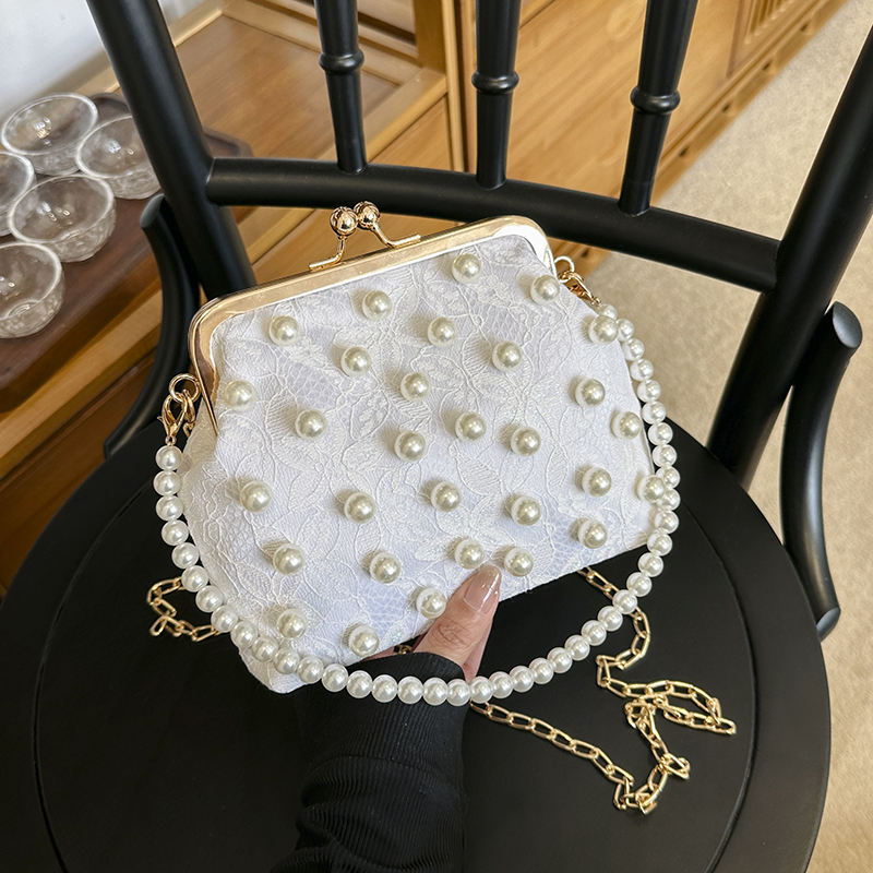 Stylish new style fancy lace fabric girls bags