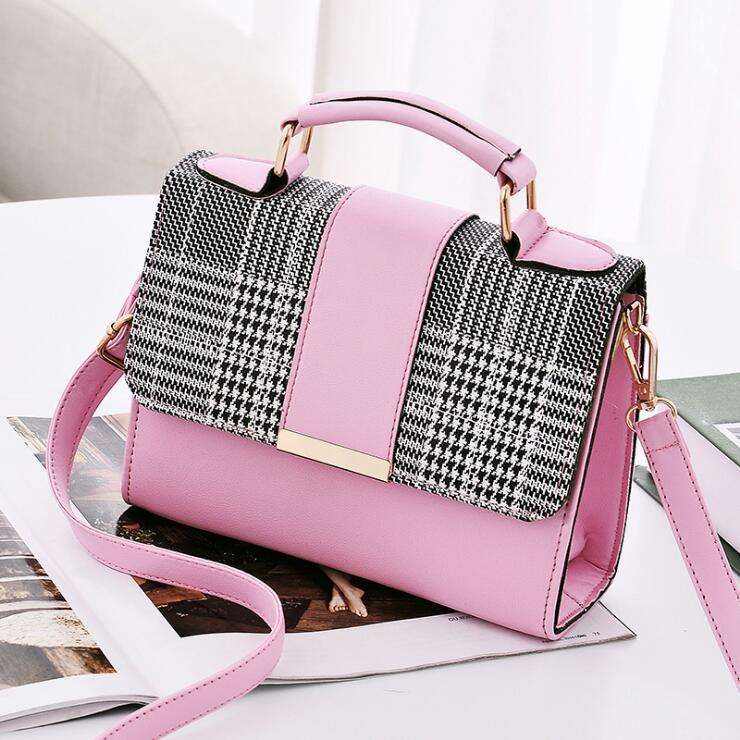 Hot sale leather small square women hot tide wholesale fashion plaid handbag single shoulder bag