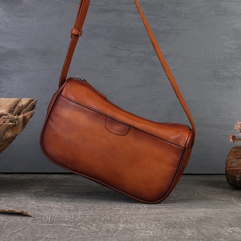 Handmade Cowhide Bag Genuine Leather Women's High-End Niche Shoulder