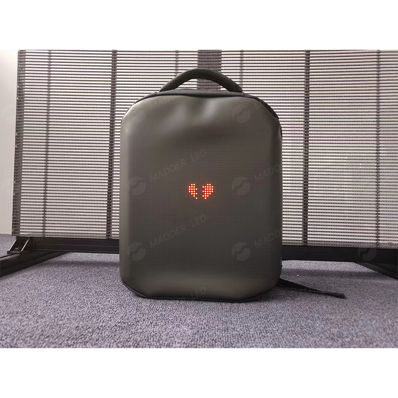 Unisex LED Display Backpack with USB Waterproof Digital Advertising Screen Fashionable Cartoon Pattern for School Use