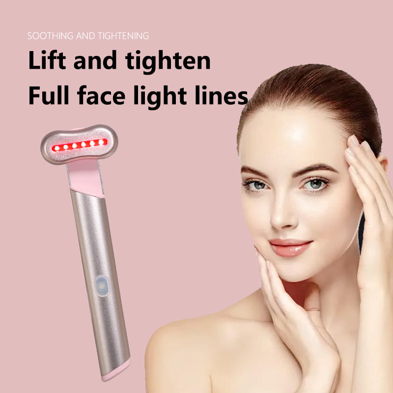 New Red Light Skin Care Wand Beauty Eyes Massage Equipment Anti Age Vibrating Face Heated EMS Eye Massager Wand with Heat