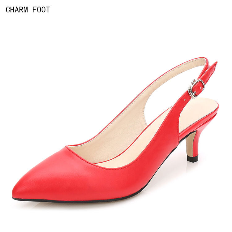 Formal work solid women high heel shoes