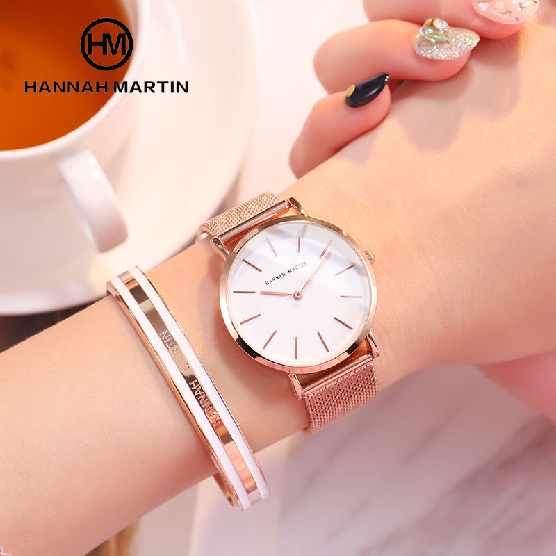 Waterproof Ladies Watches Milanese Mesh Strap Wrist Watches for Women