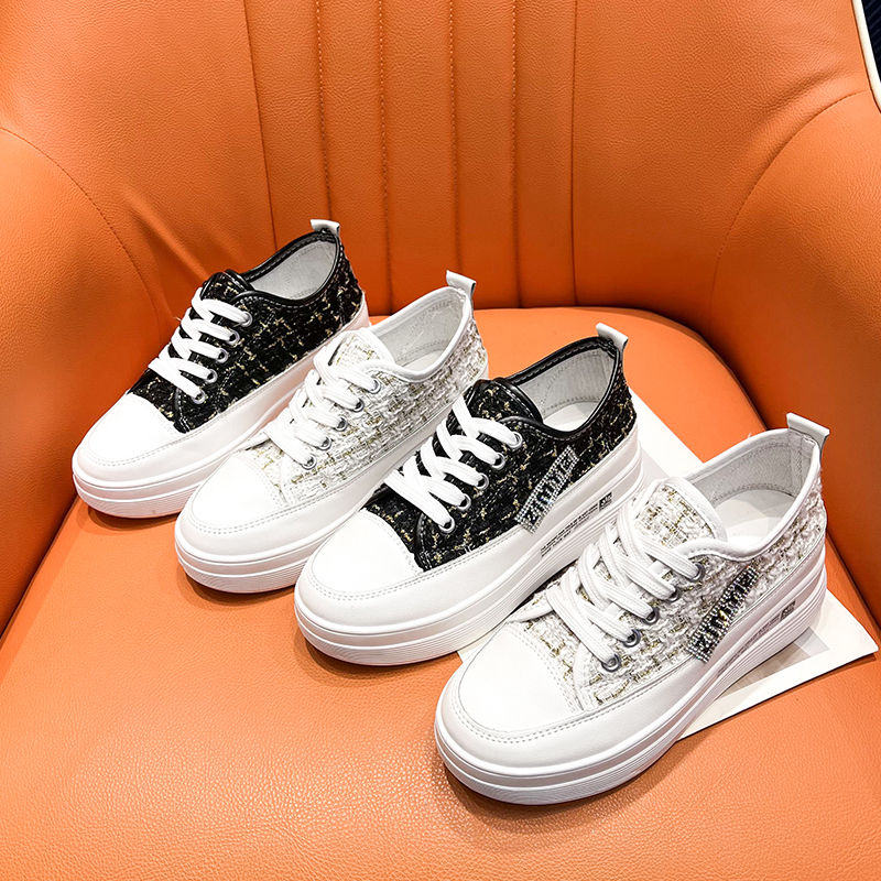 Woman height increasing walking style canvas shoes for women shoes