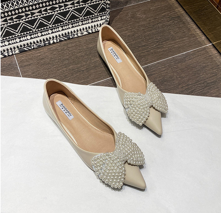 Women's Flat Sexy Pearl Shoes Formal Dress Dating Comfortable Ladies Casual Shoes