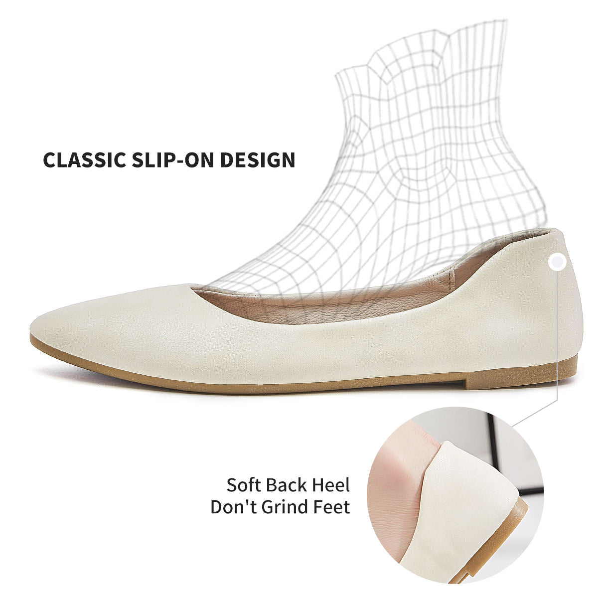 Fashionable Formal Work Low Top Pointed Pu Leather Loafers Women's Casual Shoes Ladies Flat Slip On Shoes