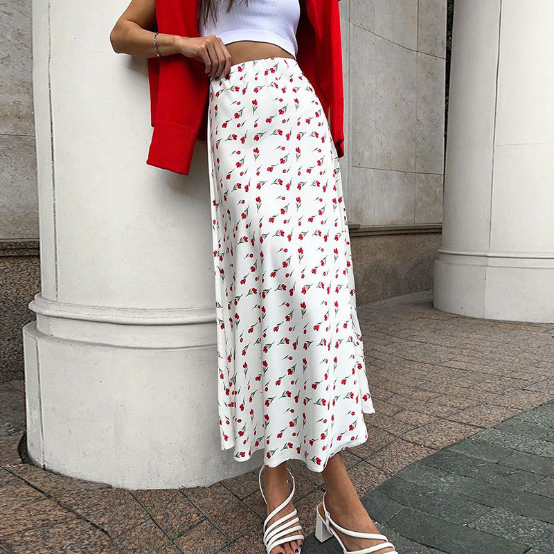 Skirts for Women Floral Printed Casual Elegant Spring Summer