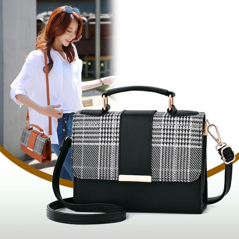 Hot sale leather small square women hot tide wholesale fashion plaid handbag single shoulder bag