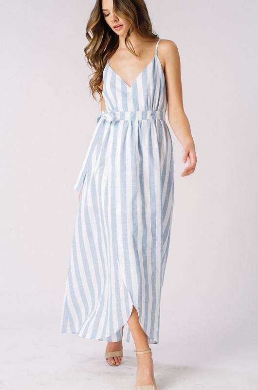 Lancai wholesale custom Latest design western wrap linen maxi linen long dress for women summer clothing