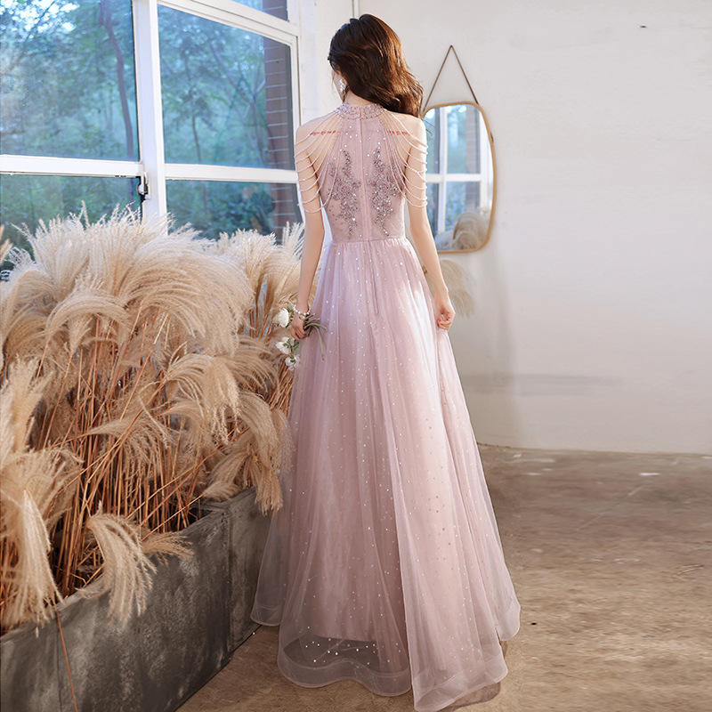 Evening Dresses Women PINK Elegant Ladies Dresses slip Long Party Party Dresses