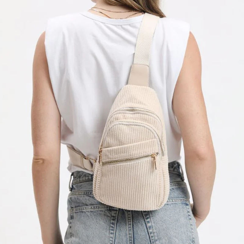 Waist Belt Chest Bags Wholesale Ladies Zipper Sling Bags For Women Crossbody Woman Corduroy Bag