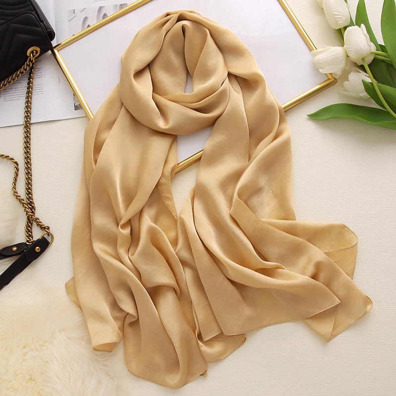 Luxury Brand Women Fashion Scarf Plain Solid Silk Linen Shawls Scarves Summer Lady Bandanas Pashmina Foulard Hijab 180*90Cm