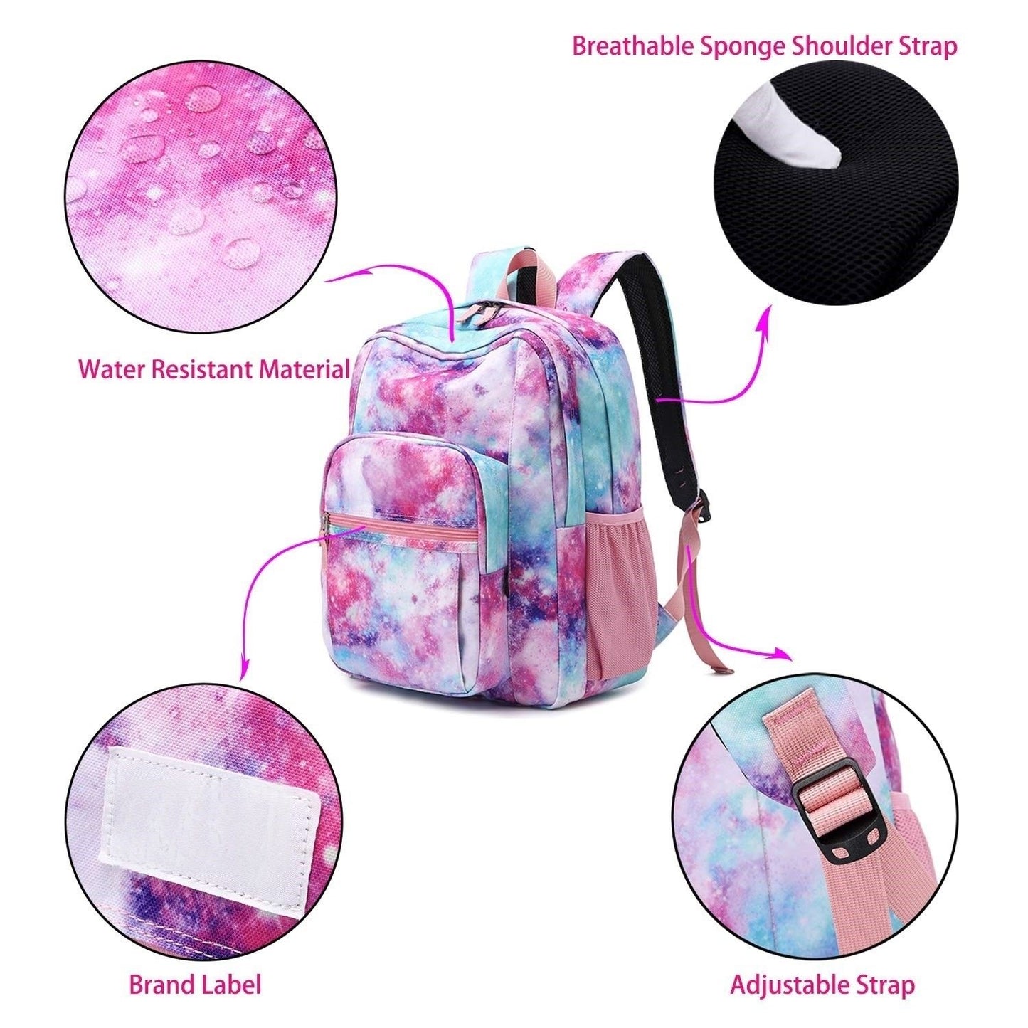 Waterproof Travel Zip Backpack Women's Casual Backpack Large capacity student school bag