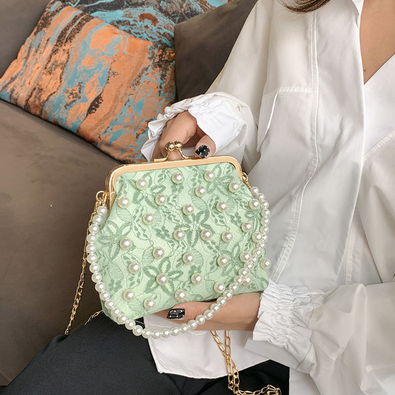 Stylish new style fancy lace fabric girls bags