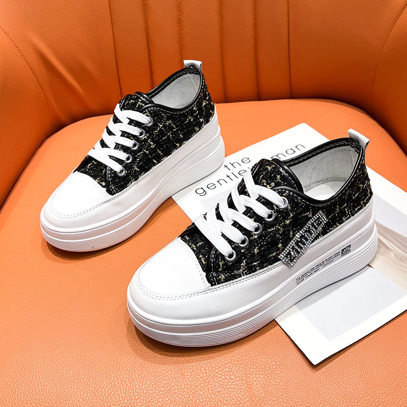Woman height increasing walking style canvas shoes for women shoes