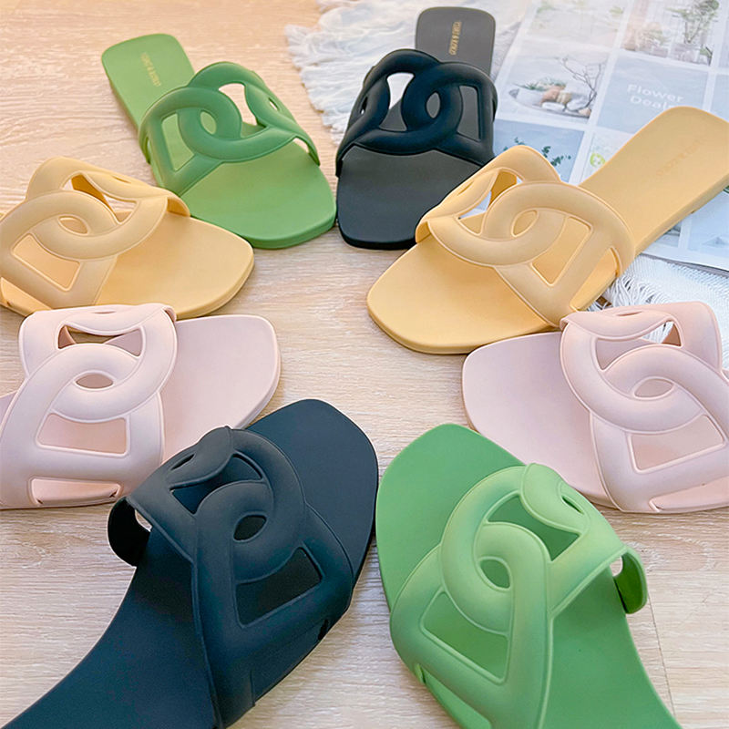 Ladies Shoes Flat Casual Aloha Sandal Outdoor PVC Jelly Slides Ladies Flat Slippers women shoes slipper