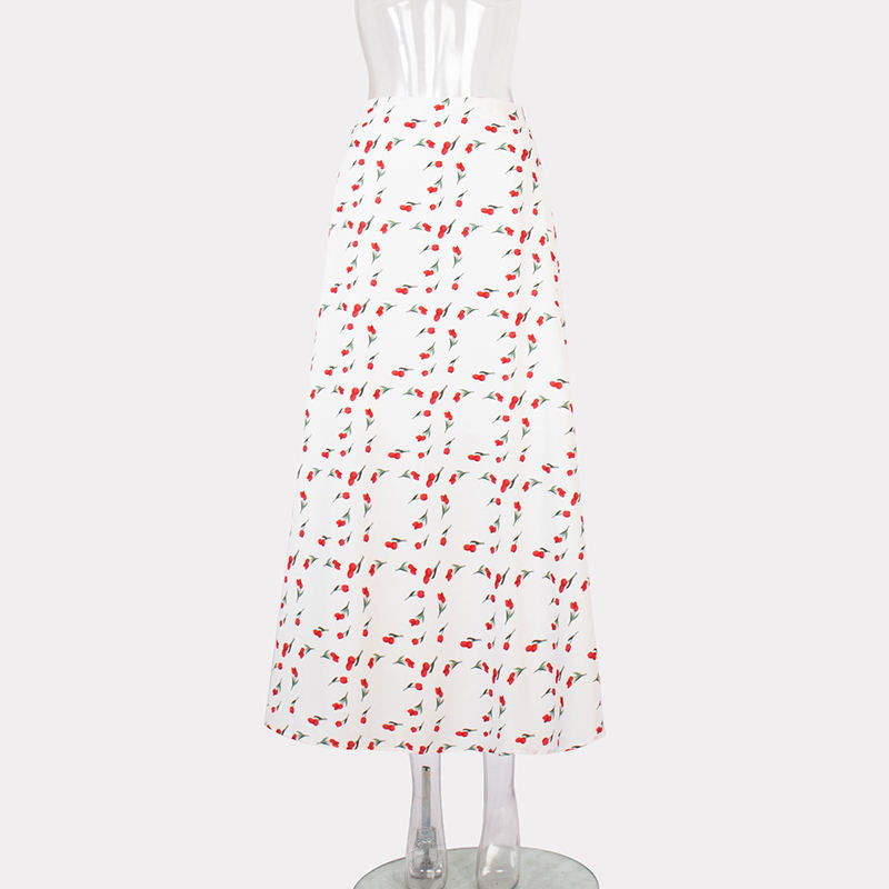 Skirts for Women Floral Printed Casual Elegant Spring Summer