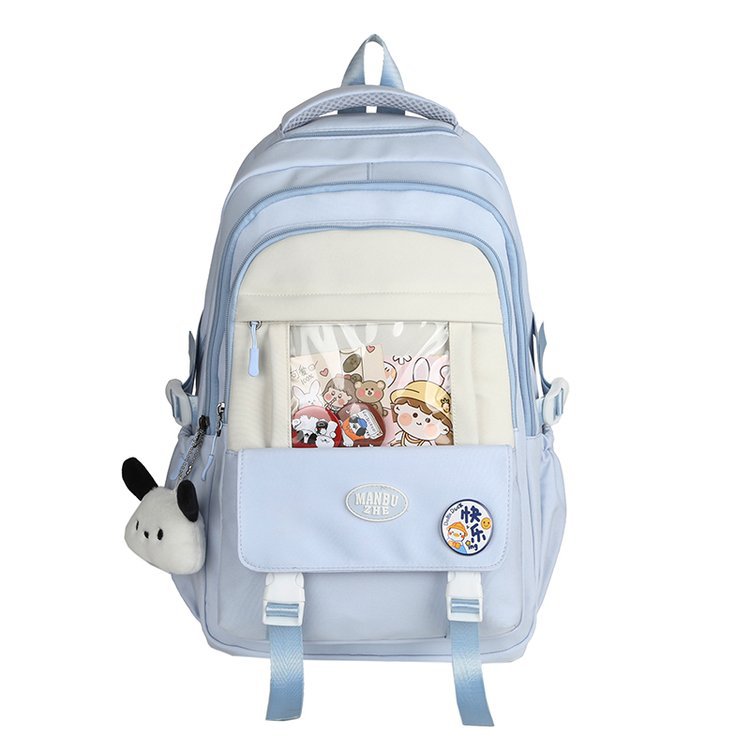 Curved Shoulder Strap Women's College Student Trip Backpack