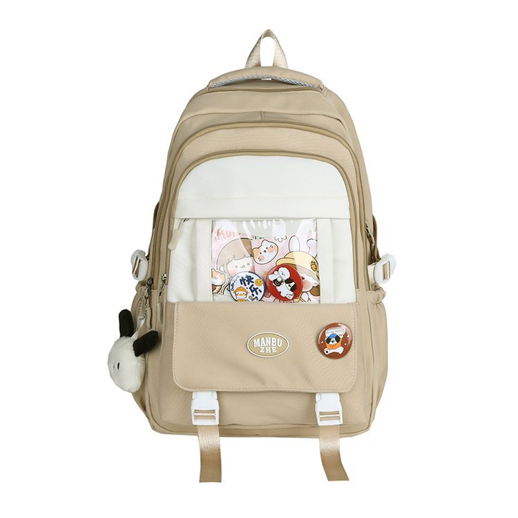Curved Shoulder Strap Women's College Student Trip Backpack