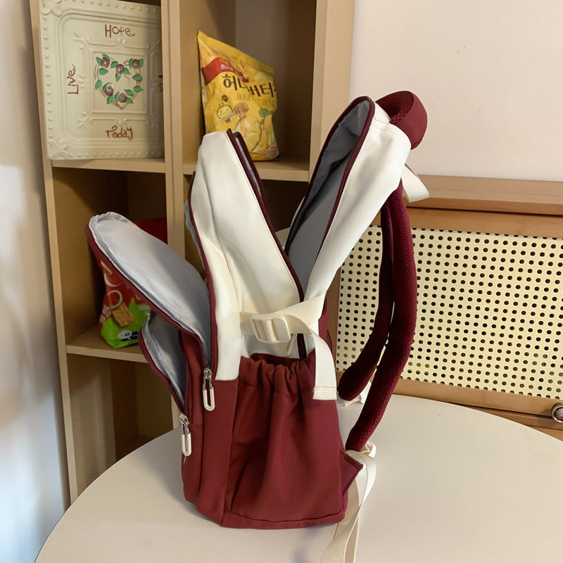 Large Capacity Lightweight Simple Textured Backpack