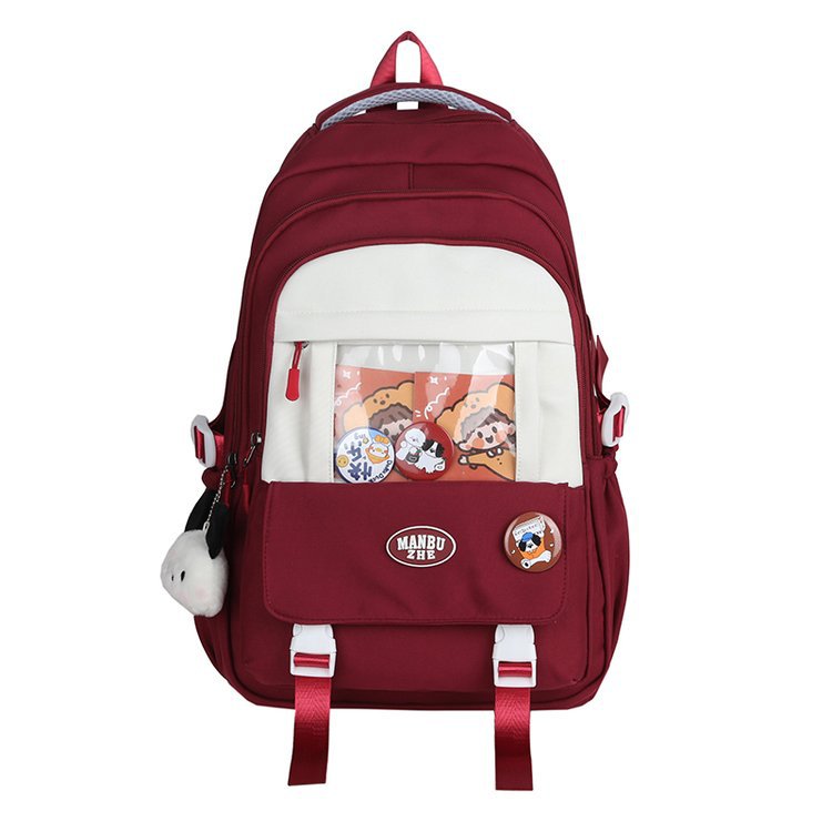 Curved Shoulder Strap Women's College Student Trip Backpack