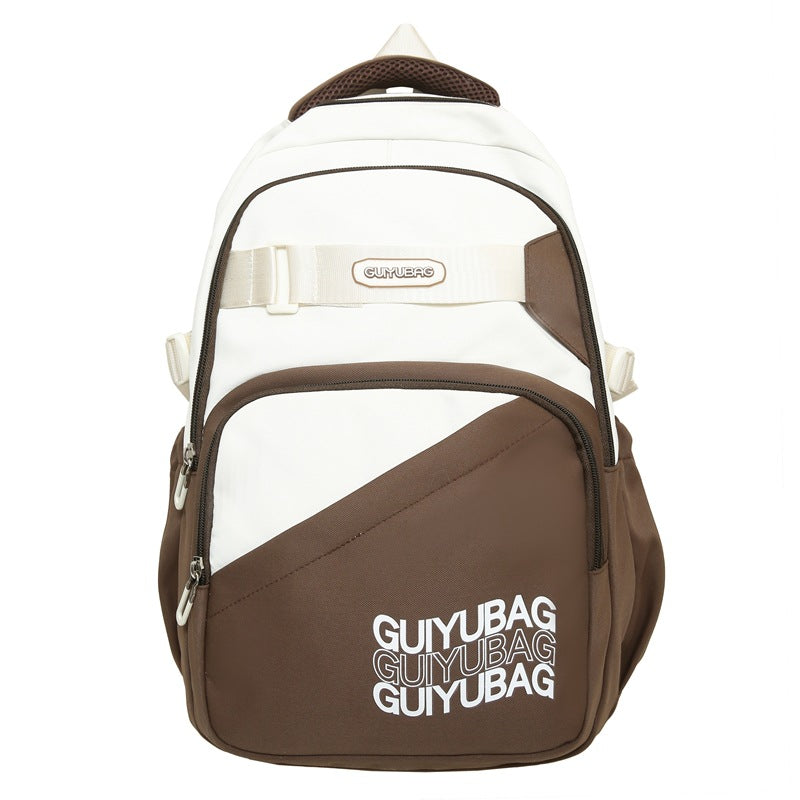 Large Capacity Lightweight Simple Textured Backpack