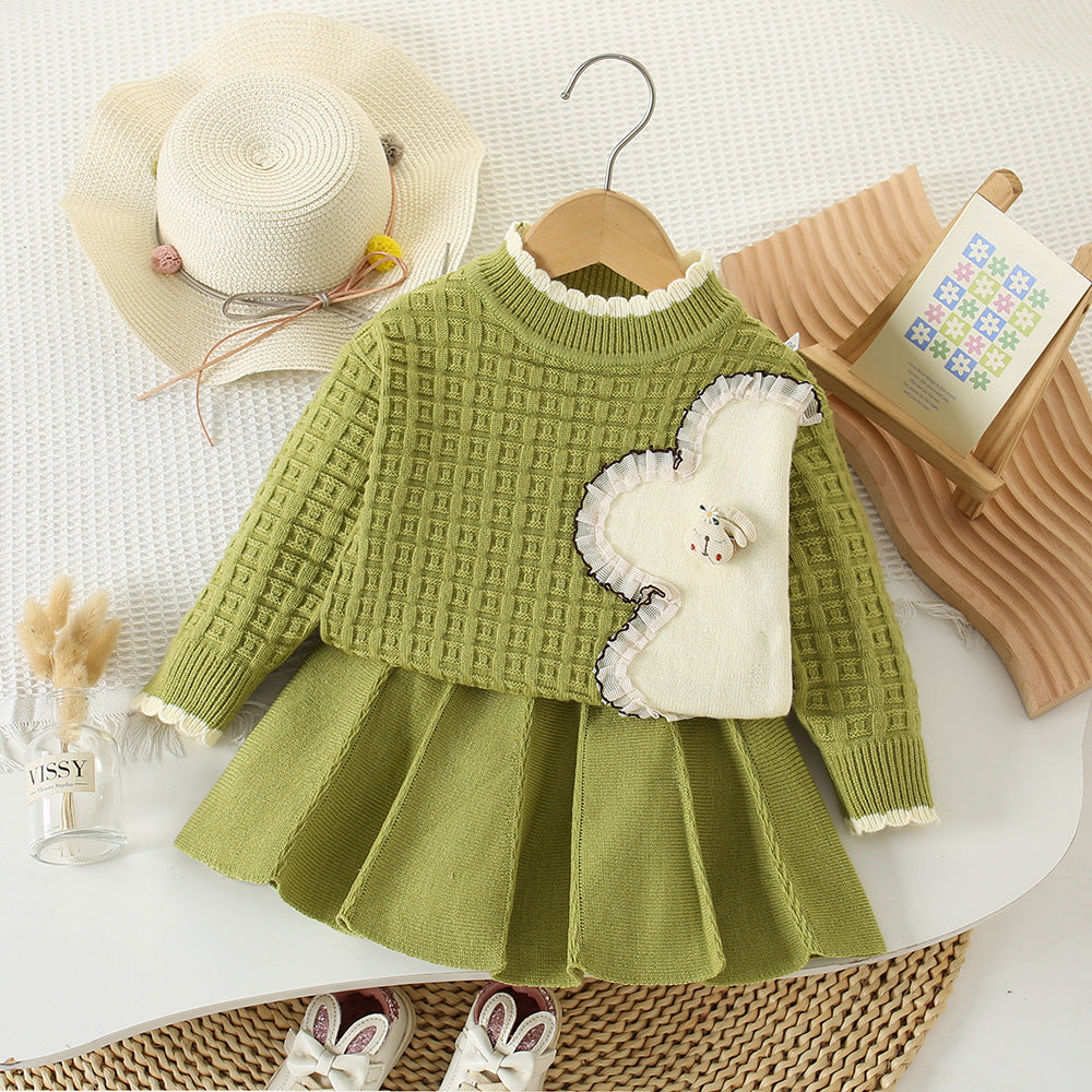 New winter children's sweater skirt small knit