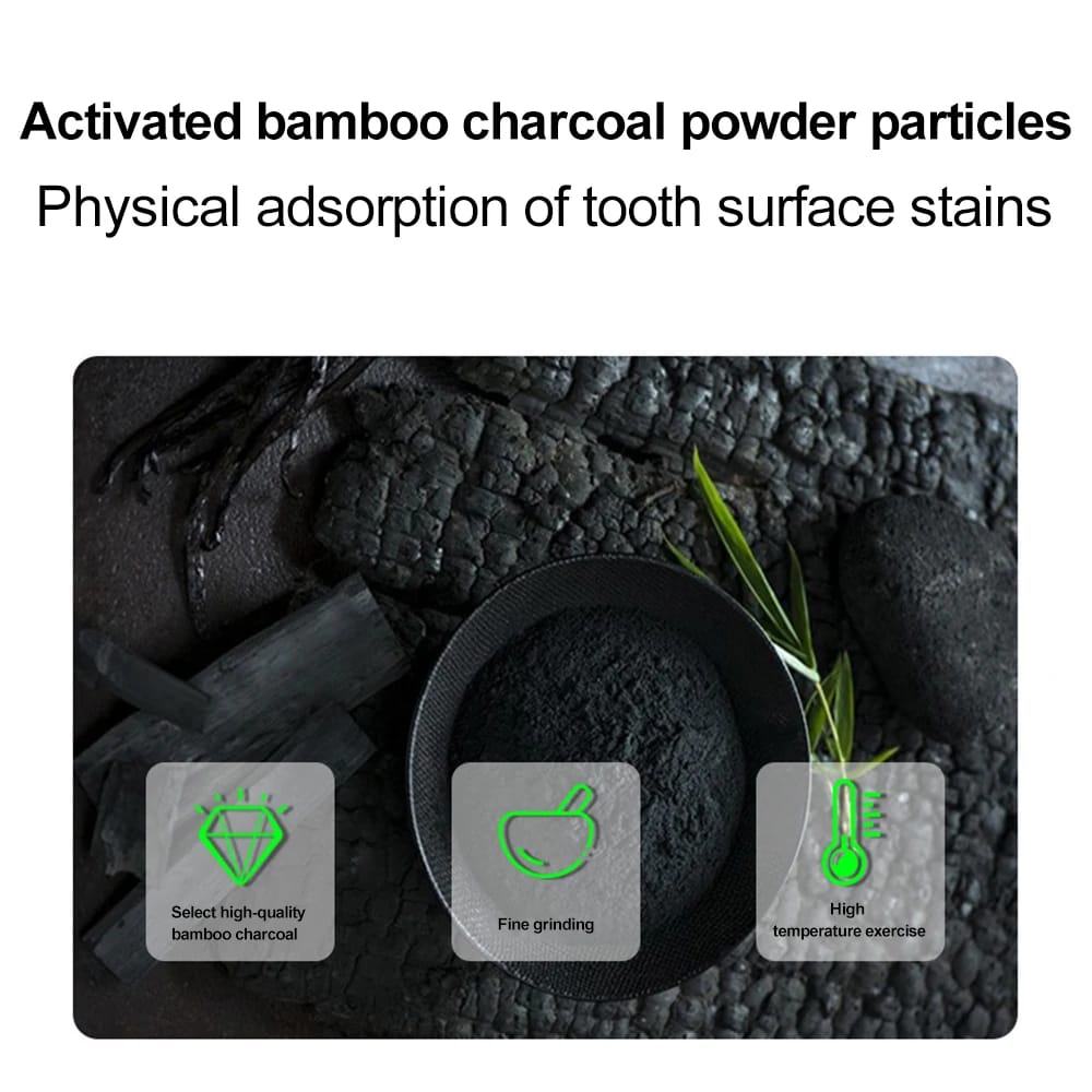 Bamboo Charcoal Black Toothpaste Deep Clean Mint Flavor Teeth Whitening