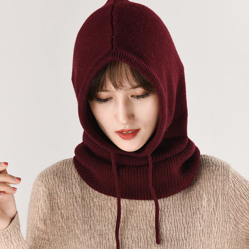 Ear Knit Wool Scarf Bib Women Pullover