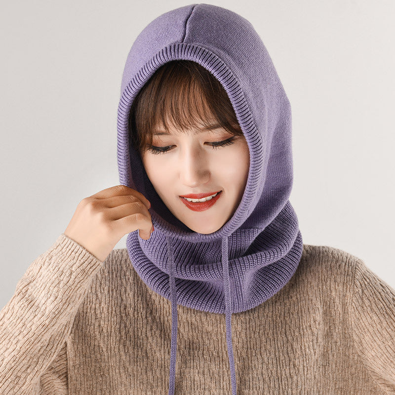 Ear Knit Wool Scarf Bib Women Pullover