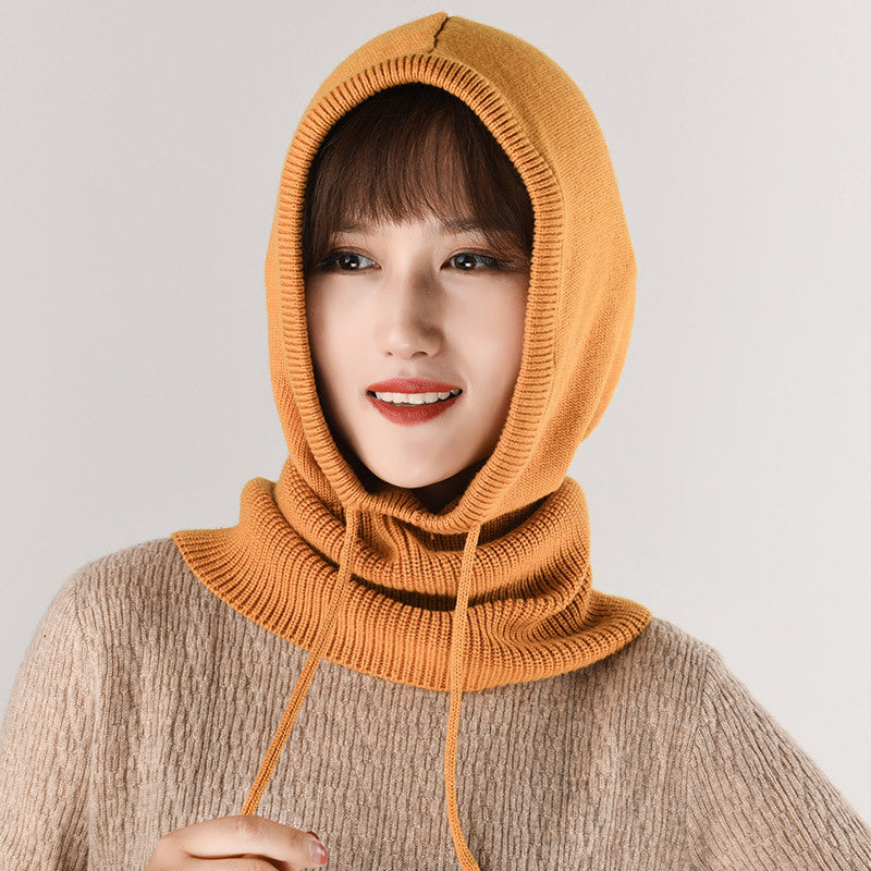 Ear Knit Wool Scarf Bib Women Pullover