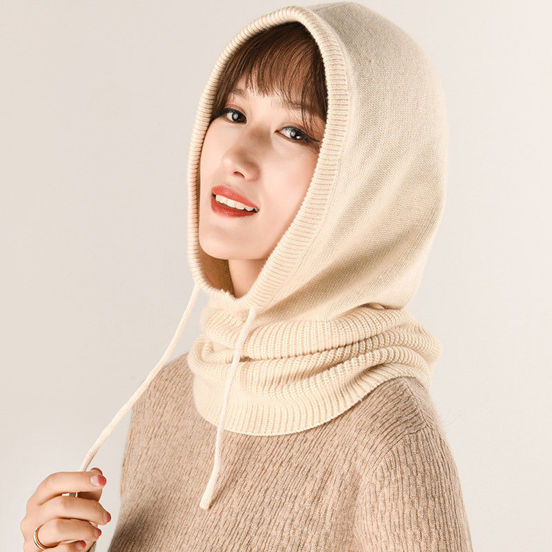 Ear Knit Wool Scarf Bib Women Pullover